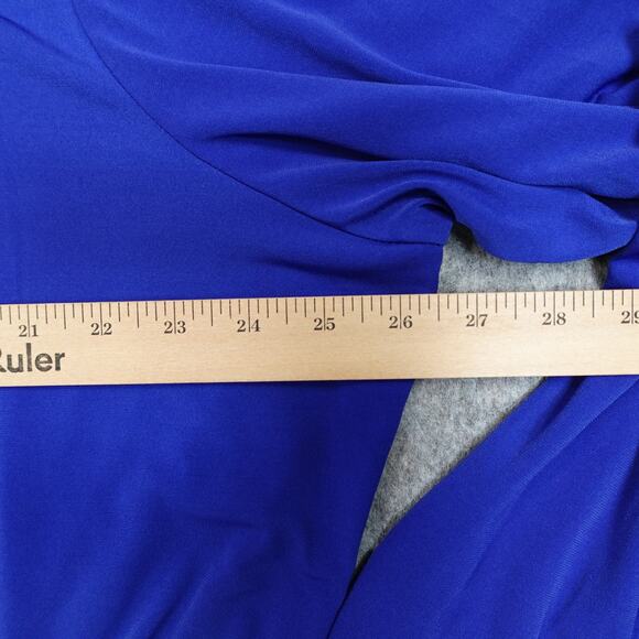 Susan Graver Top Womens 2X Liquid Knit Tunic Stretch Mock Neck Ruched Blue - Picture 7 of 9